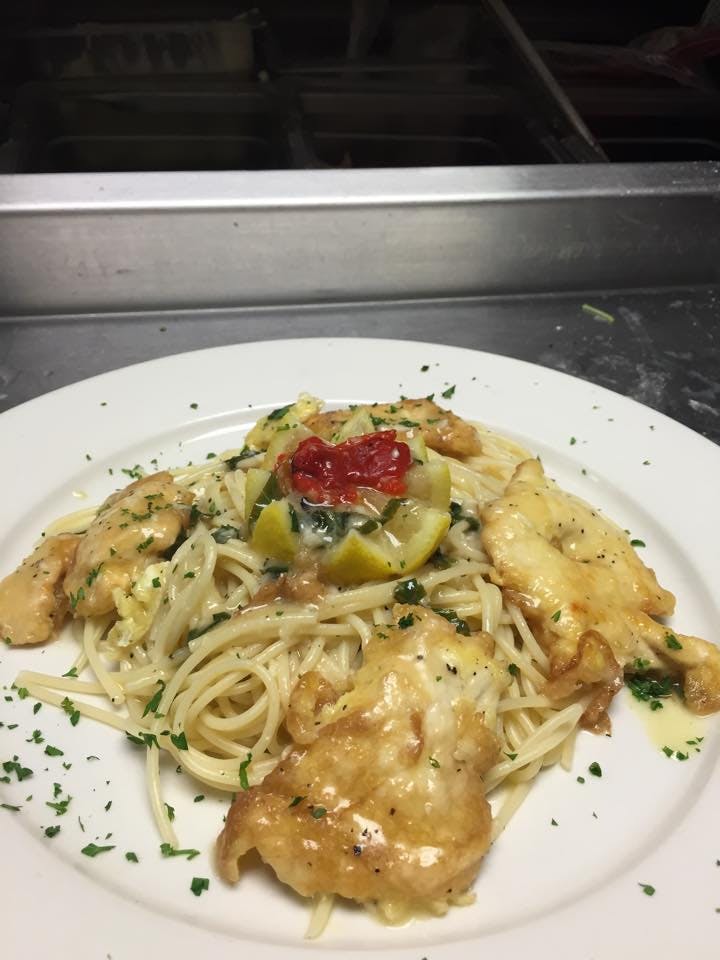 Order Chicken Francese - Entree food online from Palermo Italian Grill store, Northampton on bringmethat.com