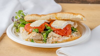 Order Sandwich #1 Chicken on Focaccia* food online from Longfellow store, Mahwah on bringmethat.com