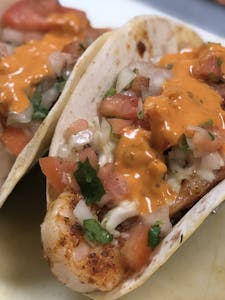Order Shrimp Tacos food online from Charlie D's Seafood & Chicken store, Kansas City on bringmethat.com