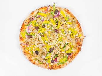 Order Chicken Mediterranean Pizza food online from Monstrous Pizza store, Covina on bringmethat.com