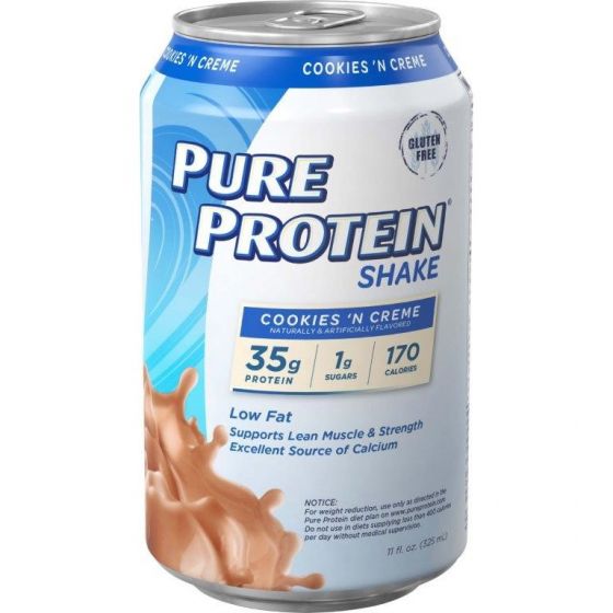 Order Pure Protein Shake 11oz Can food online from Flavors Nyc store, New York on bringmethat.com