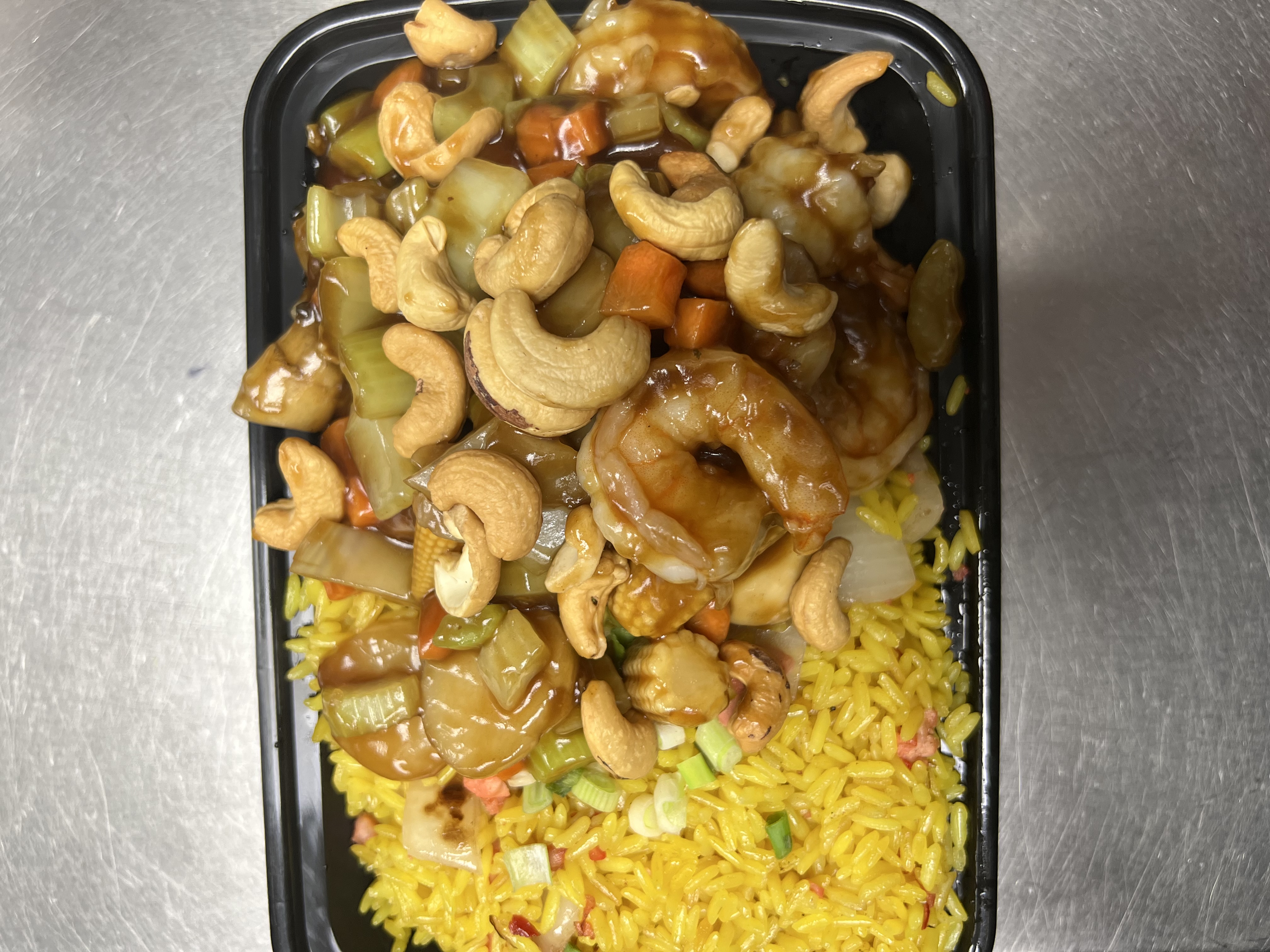 Order C32. Shrimp with Cashew Nuts Combo Special food online from King Chef store, West Haven on bringmethat.com