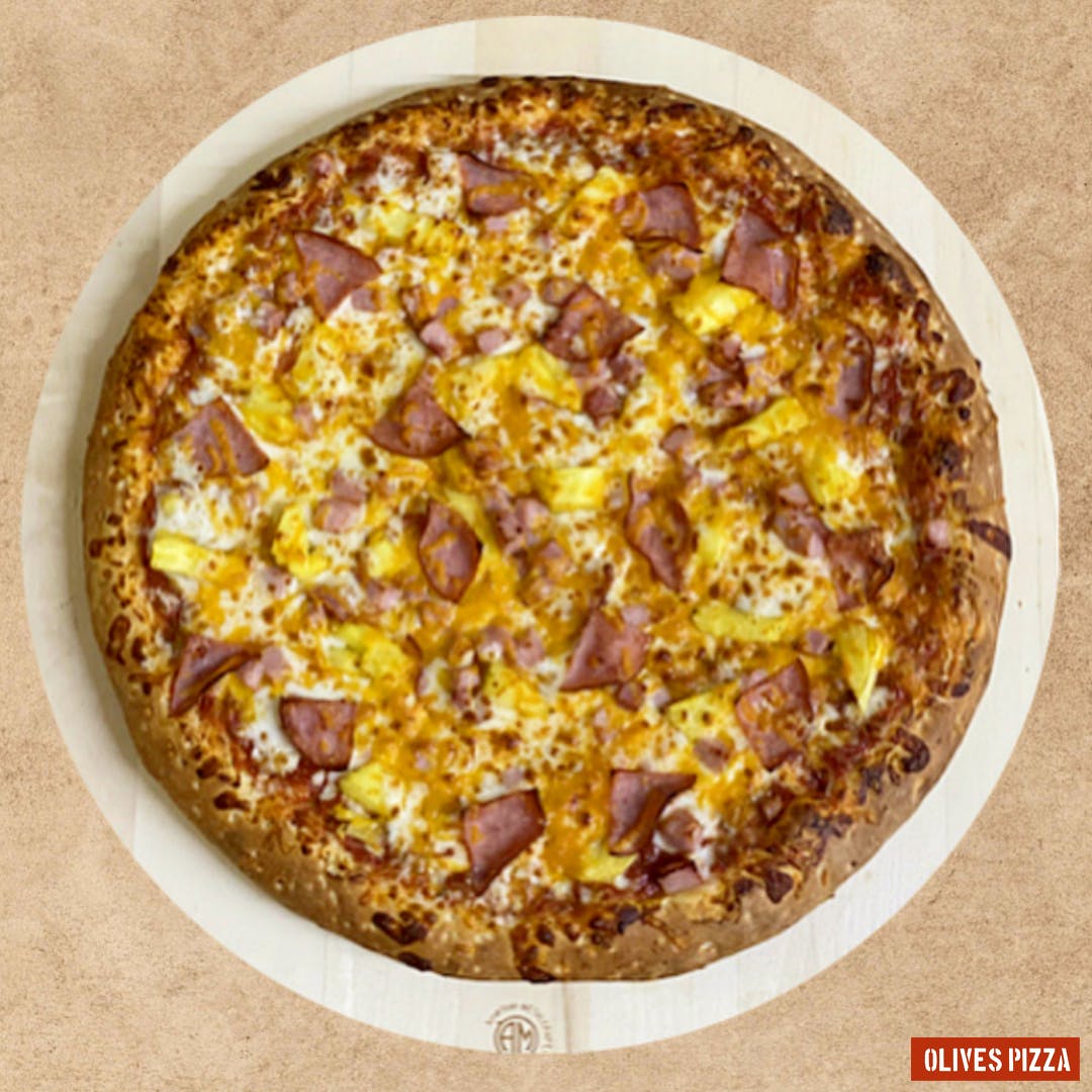 Order Hawaiian - Large 14'' (8 Slices) food online from Olives Pizza Inc. store, Stafford on bringmethat.com