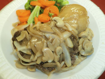 Order Chopped Steak Platter with Mixed Veggies food online from Tharsy Grill store, Baltimore on bringmethat.com
