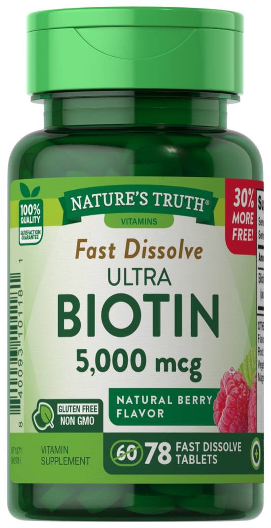 Order Nature's Truth Ultra Biotin Tablets 5000 mcg (78 ct) food online from Rite Aid store, Palm Desert on bringmethat.com