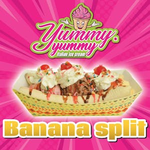 Order Banana Split food online from Yummy Yummy Italian Ice Cream store, Kirby on bringmethat.com
