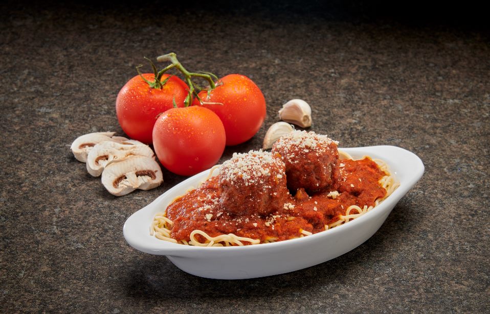 Order Spaghetti with Meatballs Pasta food online from Imo's Pizza store, St. Louis on bringmethat.com
