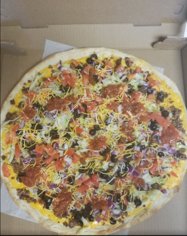 Order Taco Pizza - Small 12'' food online from Supreme Pizza & Grill store, Lumberton on bringmethat.com