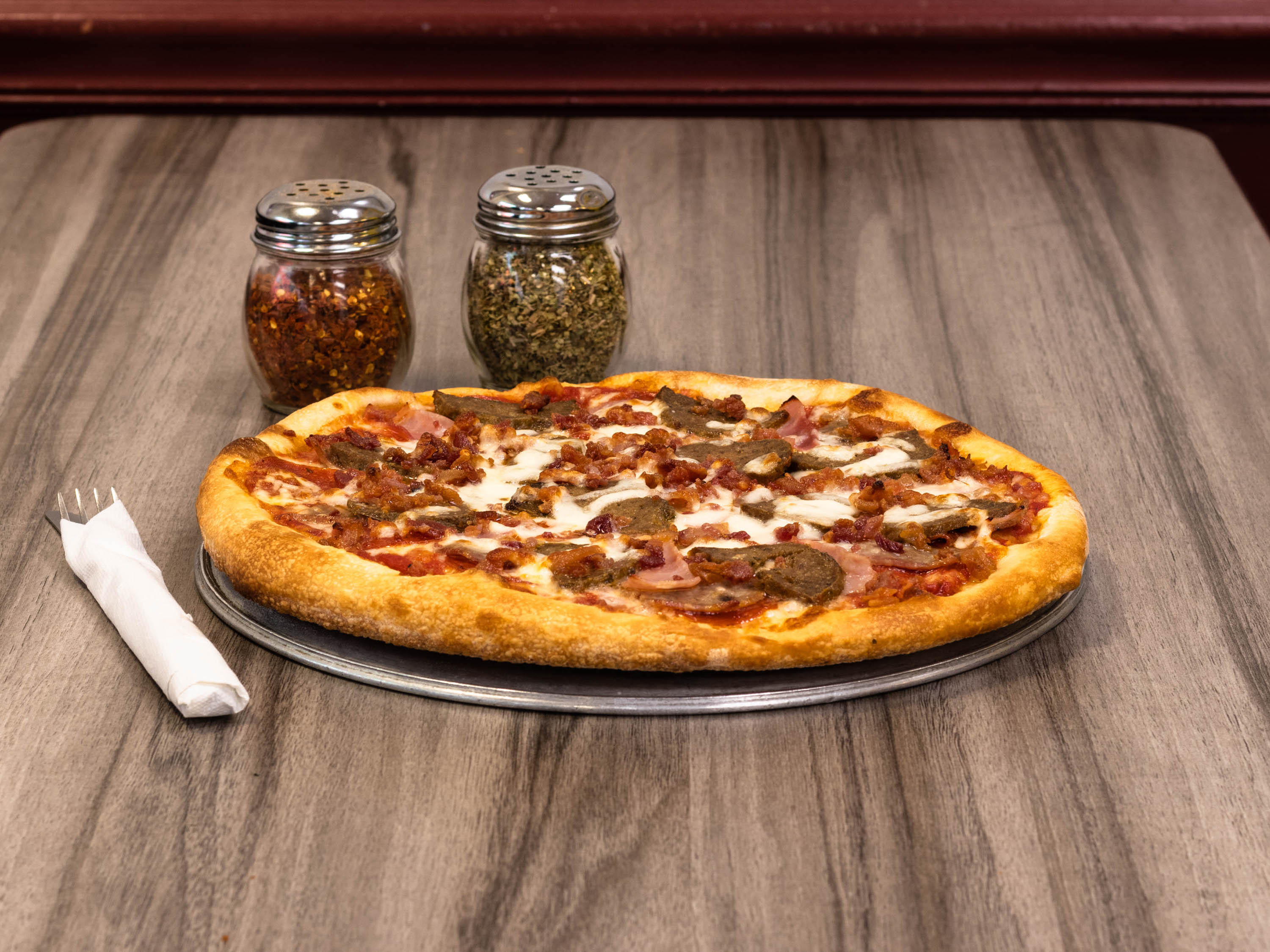 Order Meat Lovers Pizza food online from Calabria Pizza store, Shrub Oak on bringmethat.com