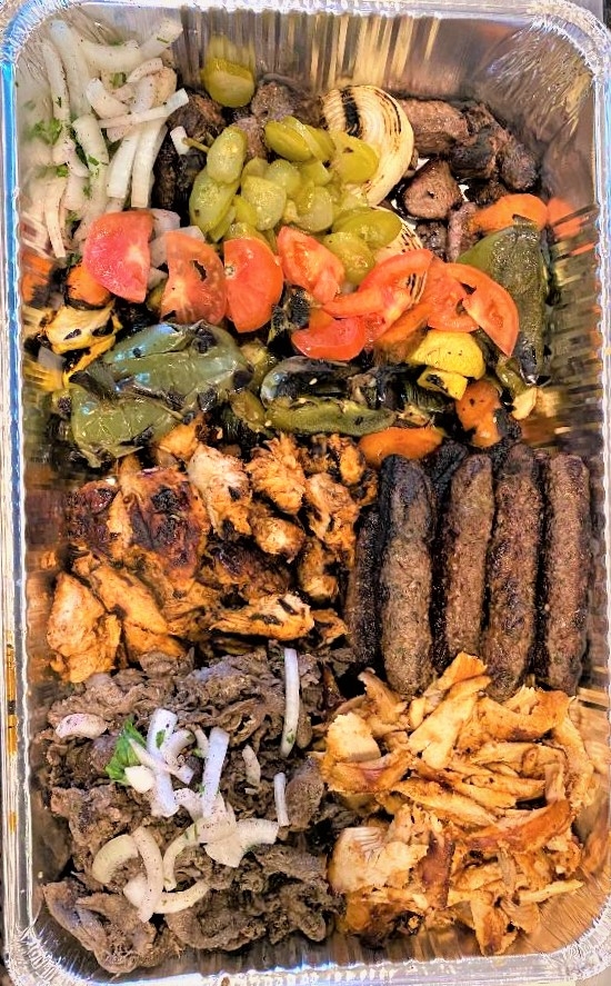 Order Kabob Platter 10 to 12 food online from La Fresh Mediterranean Grill store, Plymouth on bringmethat.com