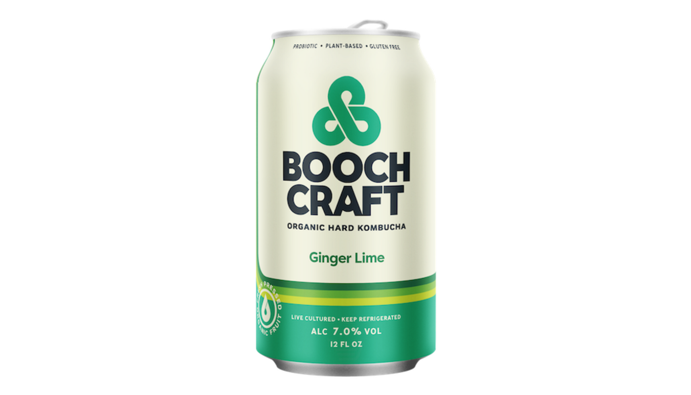 Order Boochcraft Ginger Lime Organic Hard Kombucha 6x 12oz Cans food online from Golden Rule Liquor store, West Hollywood on bringmethat.com