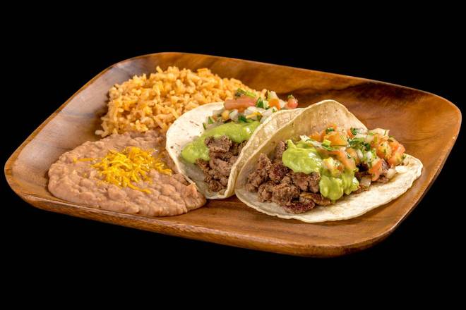 Order Two Carne Asada Tacos Combination Platter food online from Filiberto Mexican Food store, Phoenix on bringmethat.com