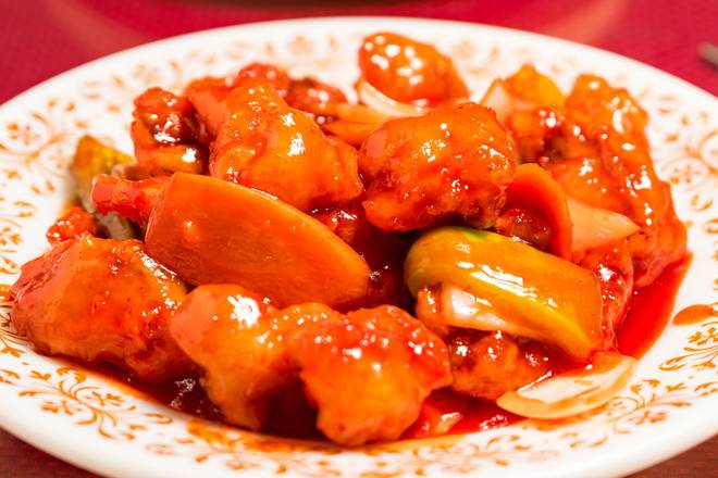 Order Sweet and Sour Pork food online from Happy Inn Chinese Cuisine store, Rosemont on bringmethat.com