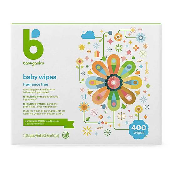 Order Babyganics® Fragrance-Free 400-Count Baby Wipes food online from Bed Bath & Beyond store, Palm Desert on bringmethat.com