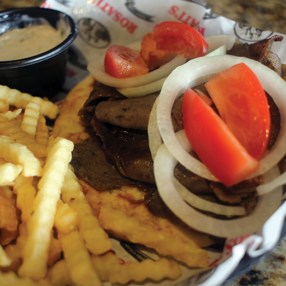 Order Gyro Sandwich with Fries food online from Rosati's Pizza store, Lake Geneva on bringmethat.com