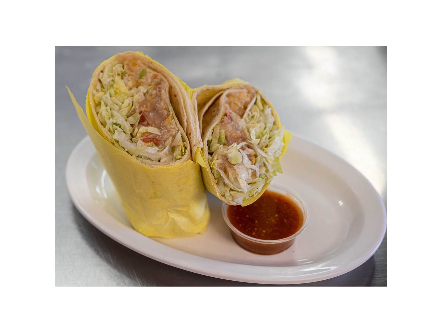 Order Bean & Cheese Burrito food online from Norm Famous Burgers store, Whittier on bringmethat.com