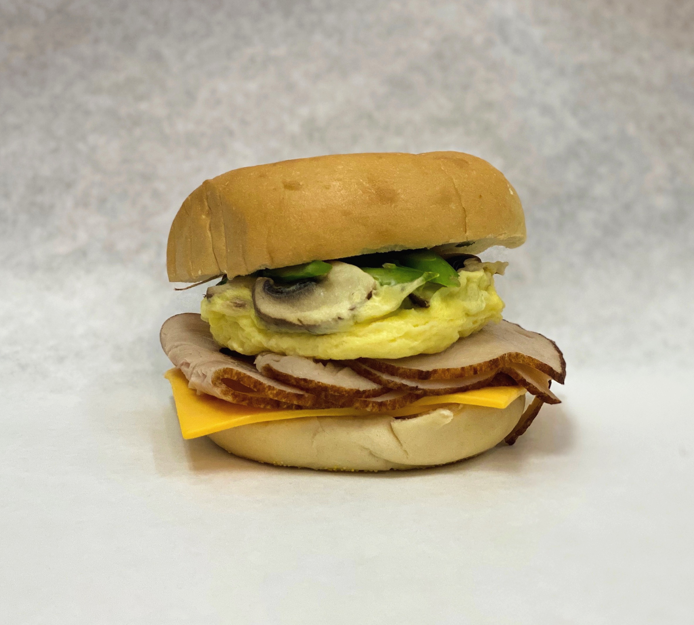 Order 15A. Roast Beef, Egg & Cheese food online from Bagel Place Cafe store, Sunnyvale on bringmethat.com