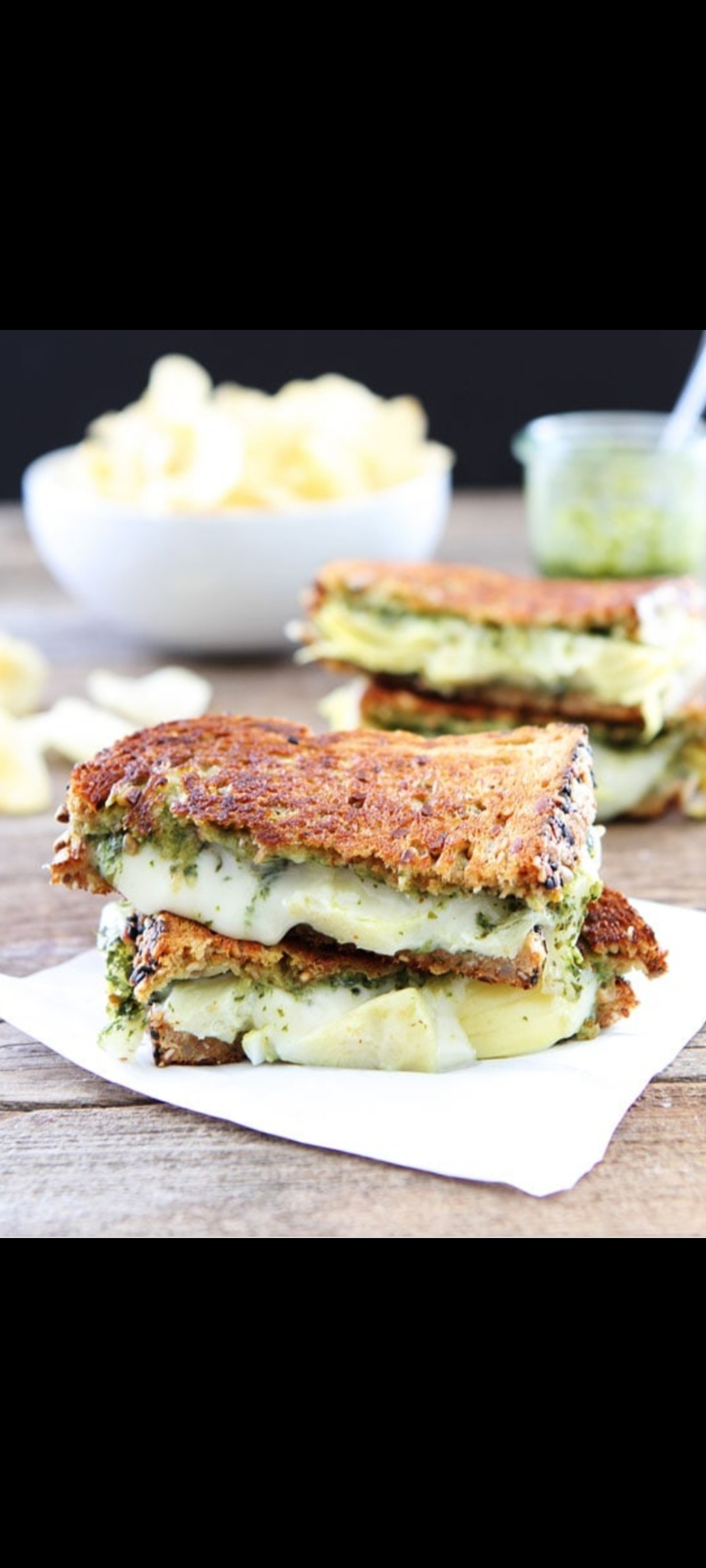 Order Mozzarella Tomatoes & Pesto Sauce Grilled Cheese  food online from American Gourmet Foods Deli store, New York on bringmethat.com