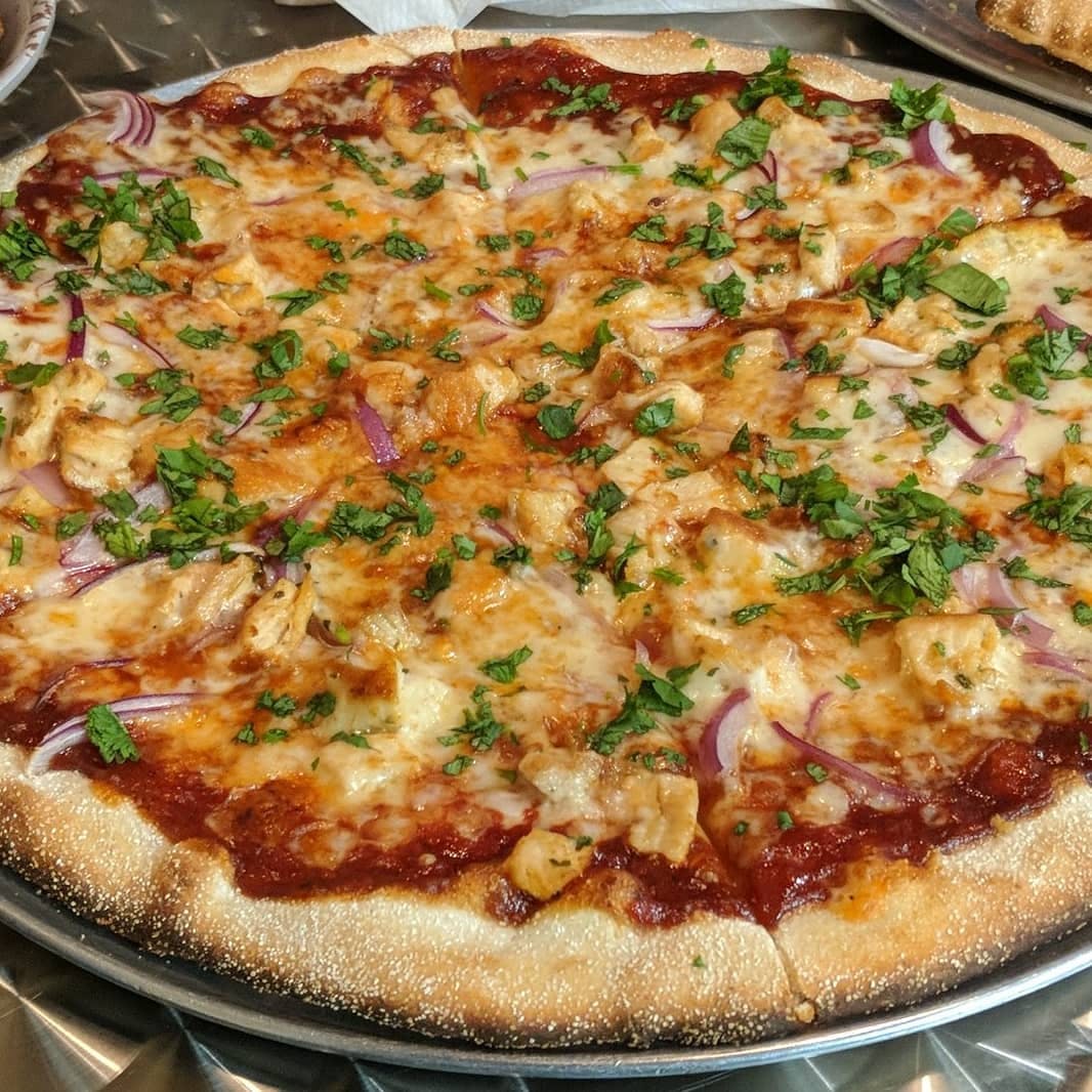Order BBQ Chicken Pizza - Medium 14" food online from Alfredo Pizza store, Shippensburg on bringmethat.com
