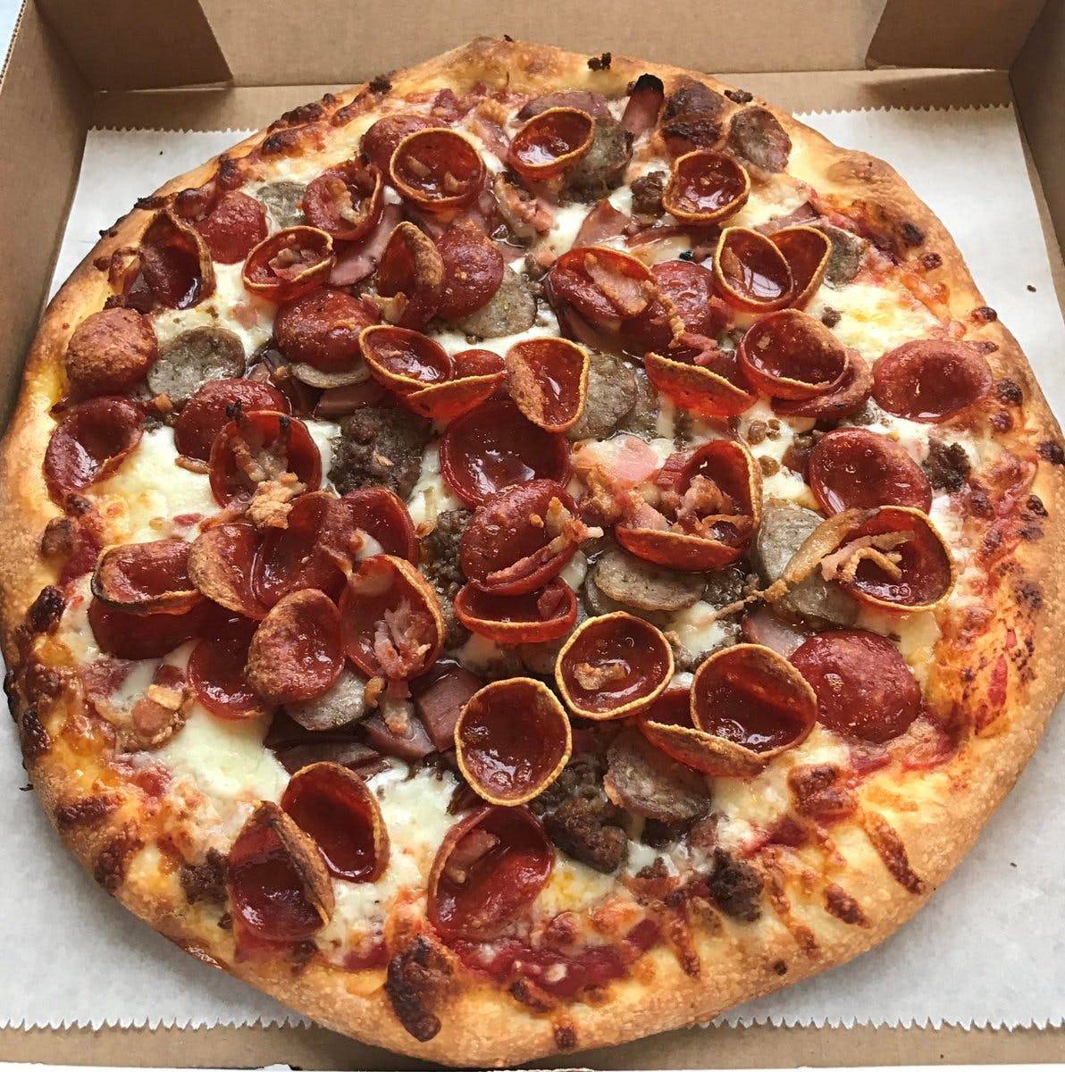 Order All Meat Pizza - Personal 9'' food online from Jack's Place store, Elkhorn on bringmethat.com