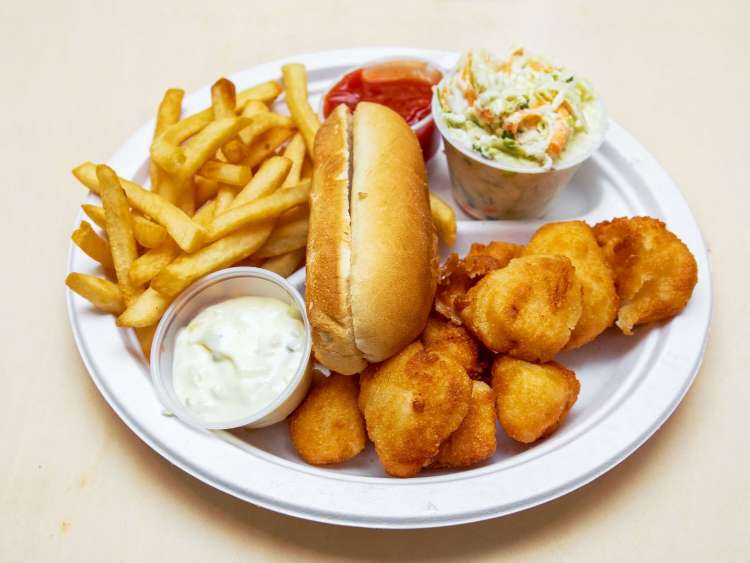 Order Fried Scallops Dinner food online from Ted's Fish Fry store, Clifton Park on bringmethat.com