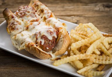 Order Meatball Parmigiana Sandwich food online from Rosati's Pizza store, Gilberts on bringmethat.com