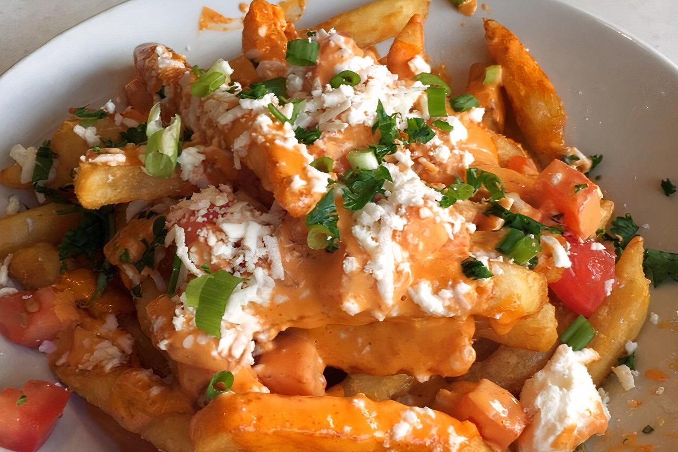 Order Spicy Feta Fries food online from Tarme Mediterranean Grill store, Glendale on bringmethat.com