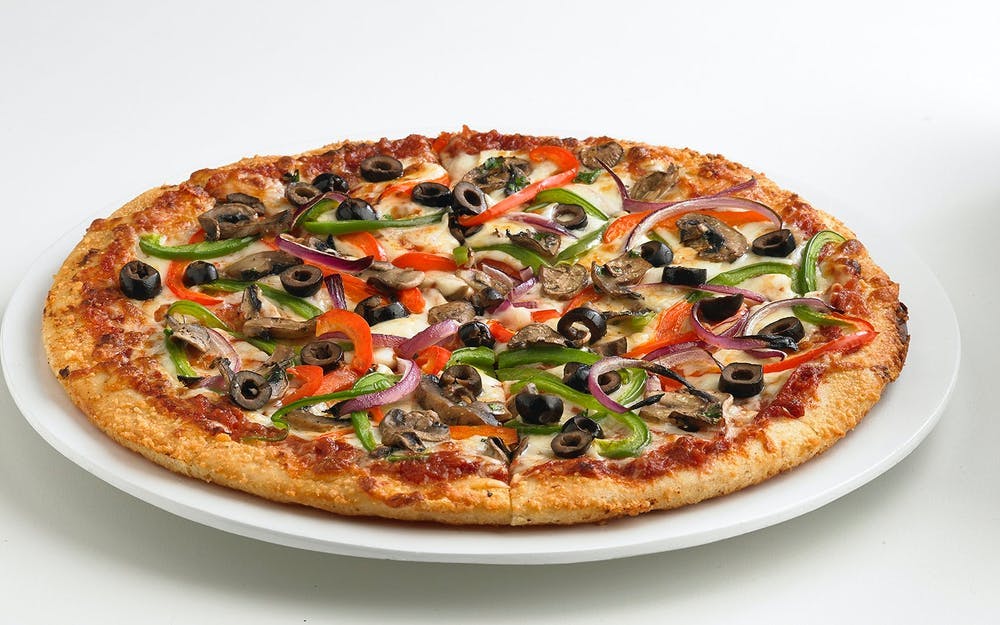 Order Veggie Pizza - Individual 8" (6 Slices) food online from Boston Restaurant & Sports Bar store, Arlington on bringmethat.com