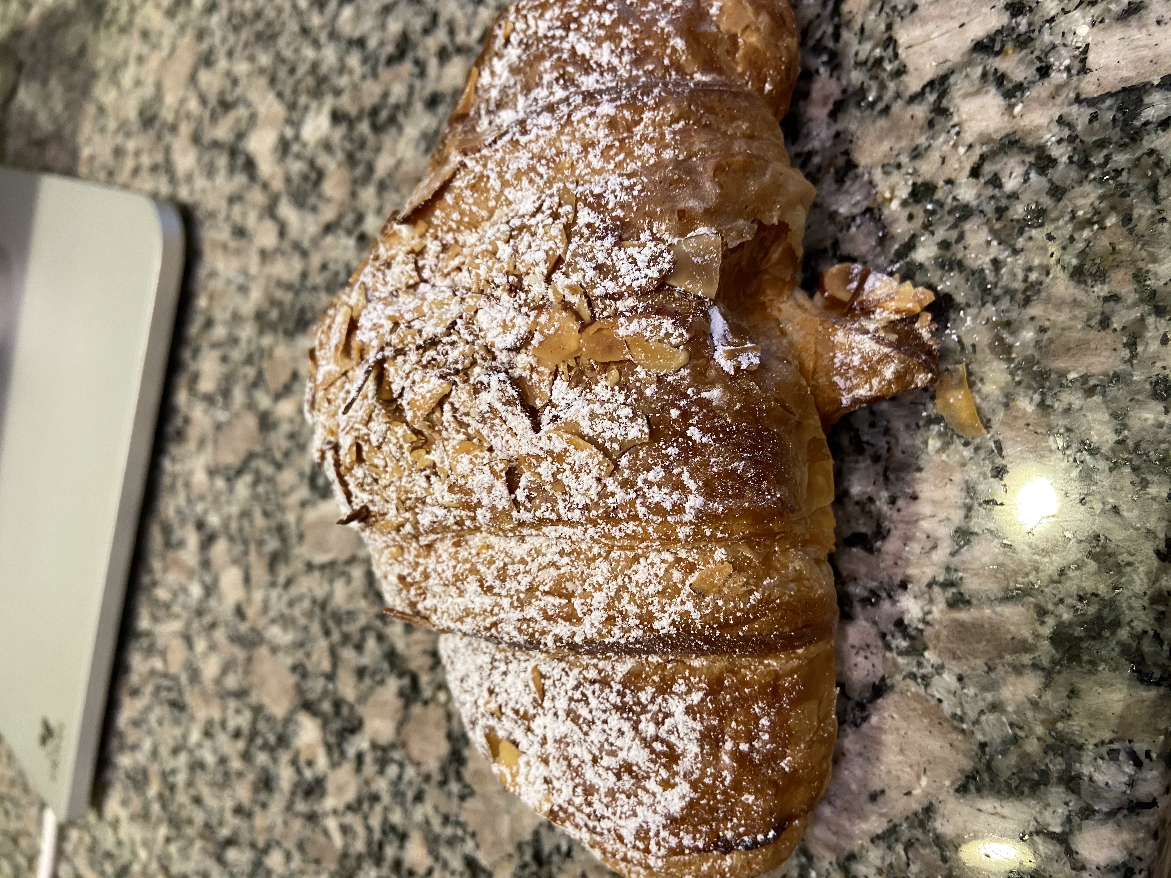 Order Almond Croissant food online from Cafe via espresso store, Astoria on bringmethat.com