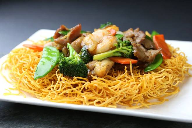 Order Hong Kong Style Crispy Noodles food online from China village Restaurant store, Santa Rosa on bringmethat.com