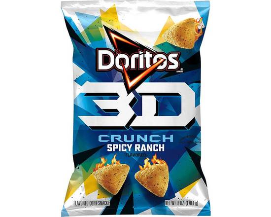 Order Doritos 3D Crunchy Flavored Corn Snacks Spicy Ranch Flavored 2 Oz food online from Abc Discount Store store, San Diego on bringmethat.com