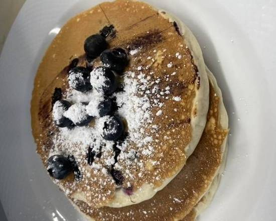 Order BLUEBERRIES PANCAKES food online from Cafe Unicorn store, New Rochelle on bringmethat.com