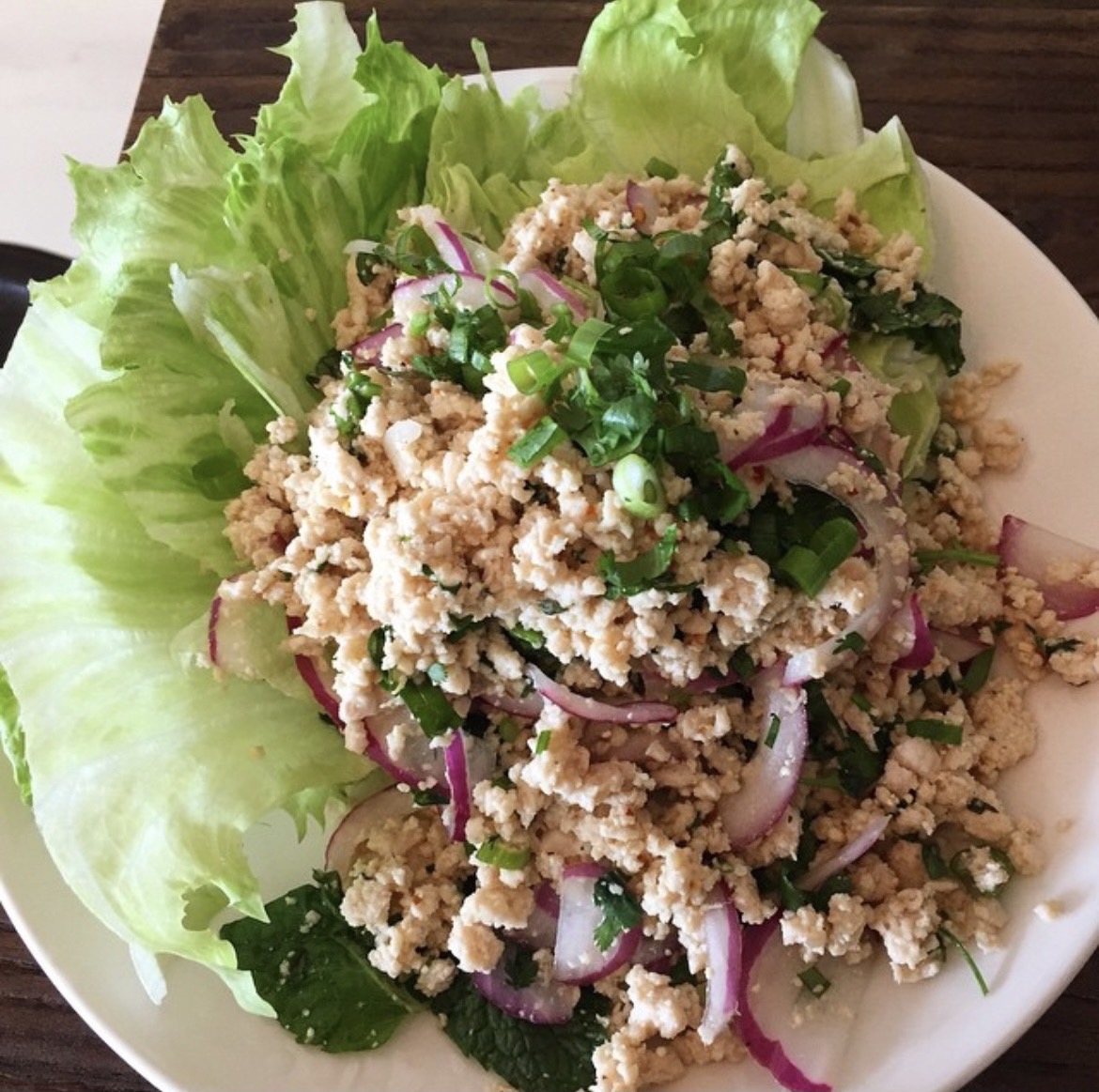 Order Larb Salad ( Chicken ) food online from Aroi Thai store, San Diego on bringmethat.com