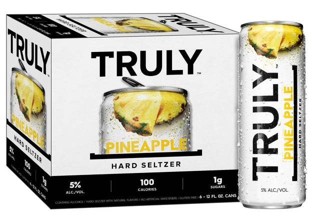 Order 	 Truly pineapple 6pk 12oz can 6 pk food online from Divine Wine and Spirits store, San Diego on bringmethat.com