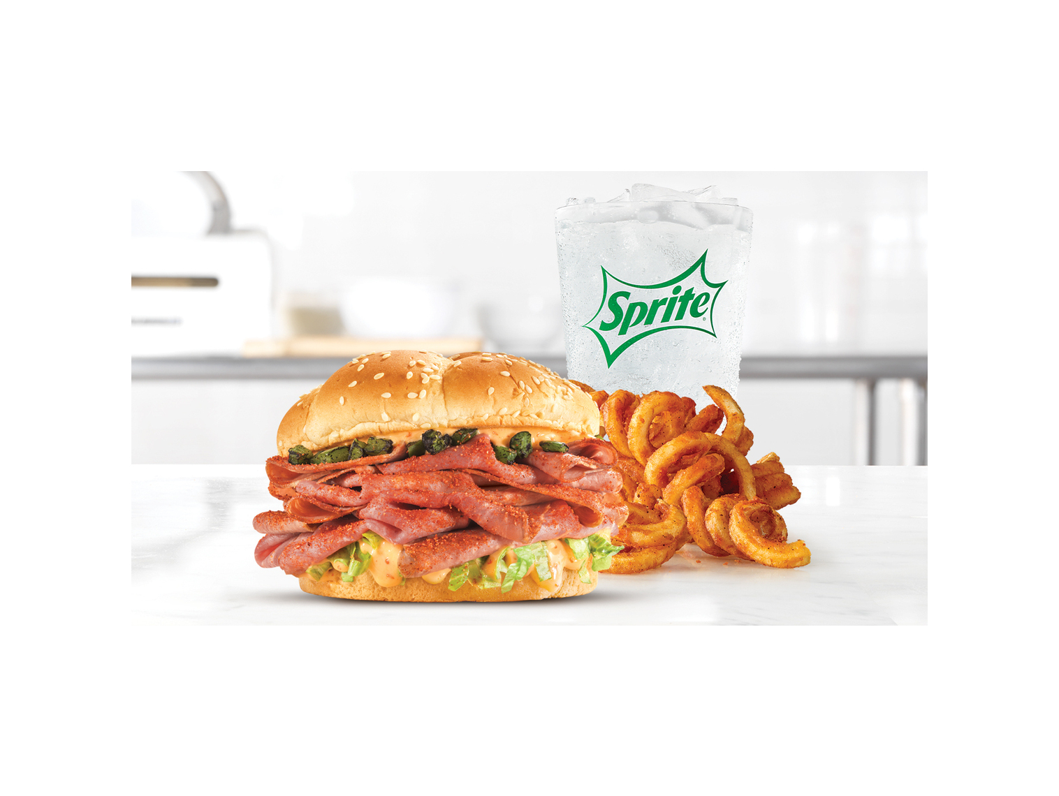Order Spicy Roast Beef Sandwich food online from Arby store, Cleveland on bringmethat.com