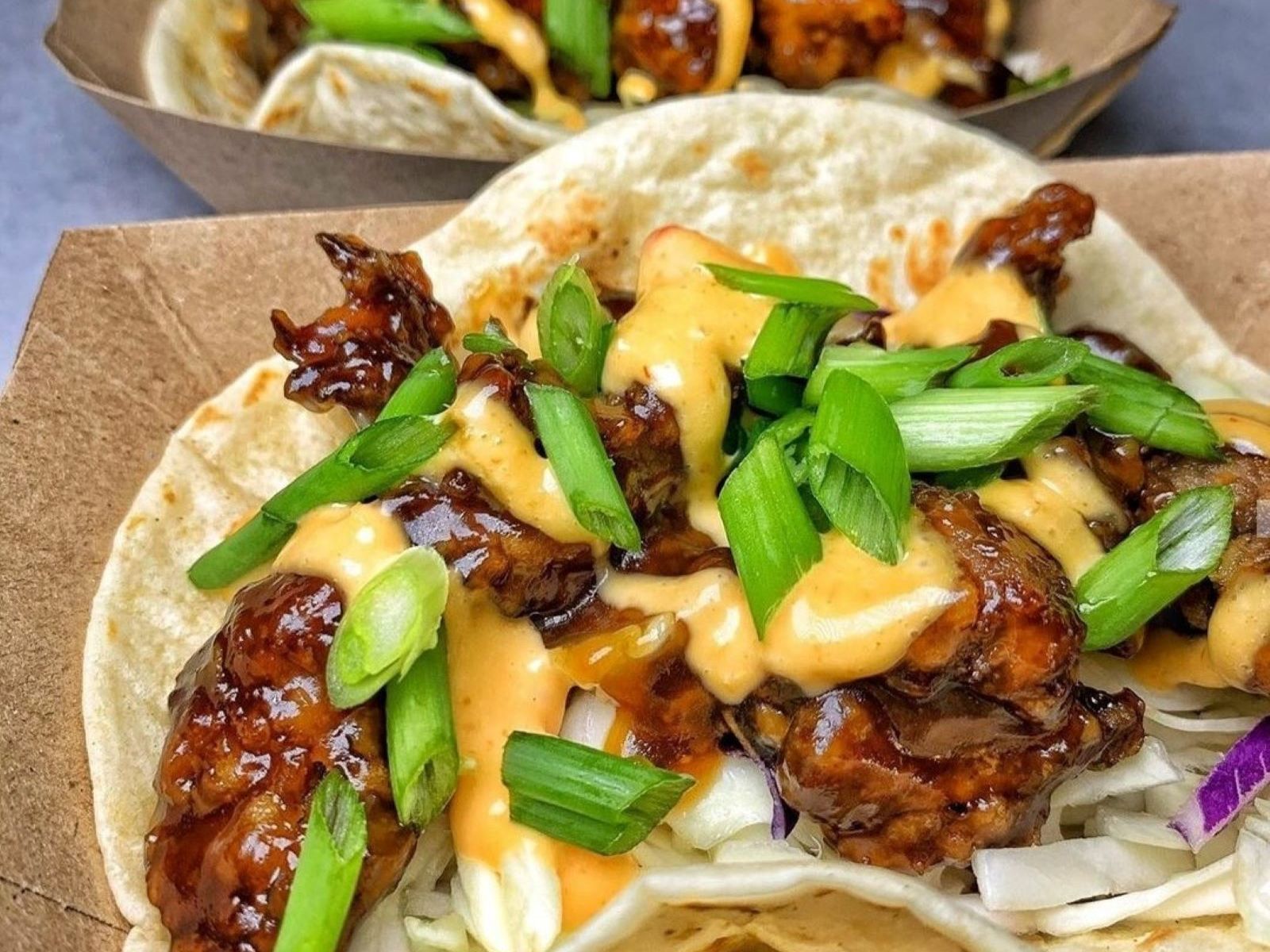 Order Mongolian Beef Tacos! food online from Right Coast Taqueria store, Deer Park on bringmethat.com