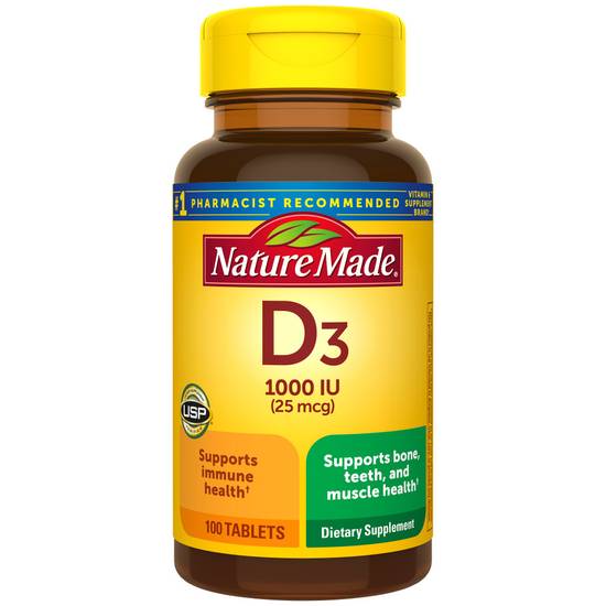 Order Nature Made Vitamin D3 1000IU Tablets 25mcg (100 ct) food online from Rite Aid store, Palm Desert on bringmethat.com