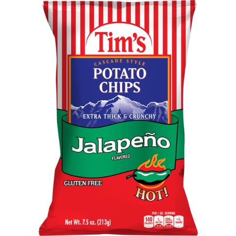 Order Tim's Potato Chips Jalapeno 7.5oz food online from 7-Eleven store, Eugene on bringmethat.com