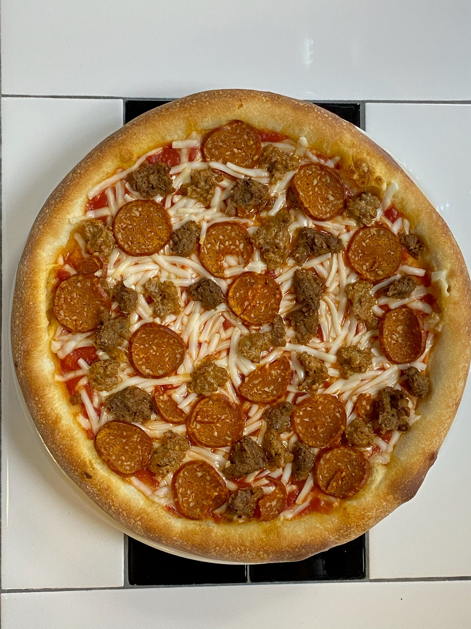 Order Vegan Meats-ZA Pizza - Medium 14" food online from Lucino Pizza store, Las Vegas on bringmethat.com