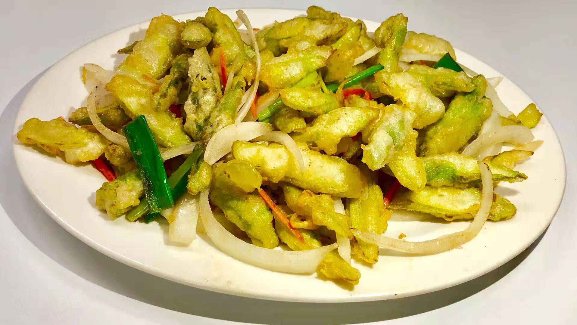 Order 4. Deep Fried Zucchini food online from Mei-Don Chinese Cuisine store, Santa Rosa on bringmethat.com