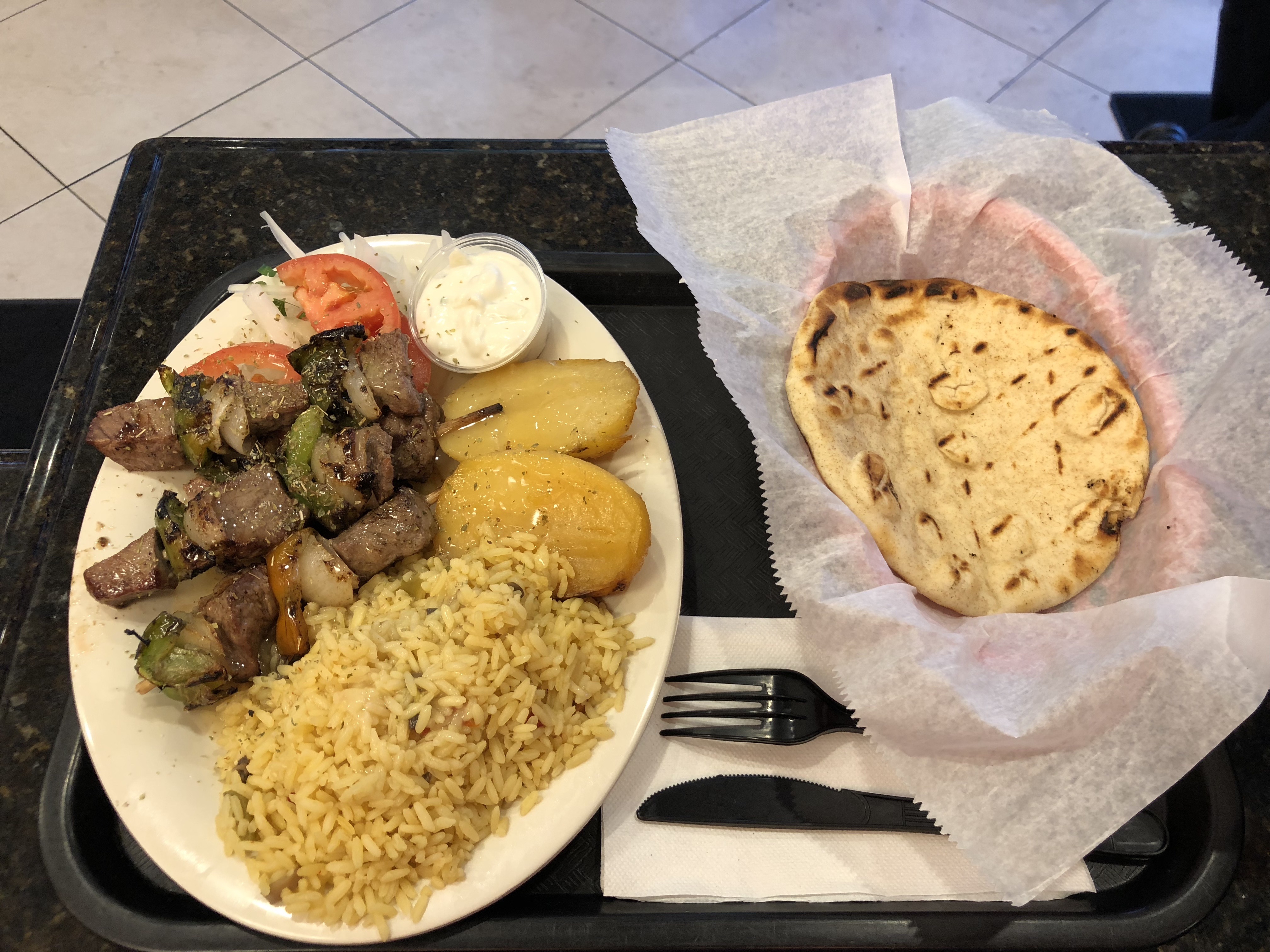 Order Beef Kabob Platter food online from Mr. gee's store, Chicago on bringmethat.com