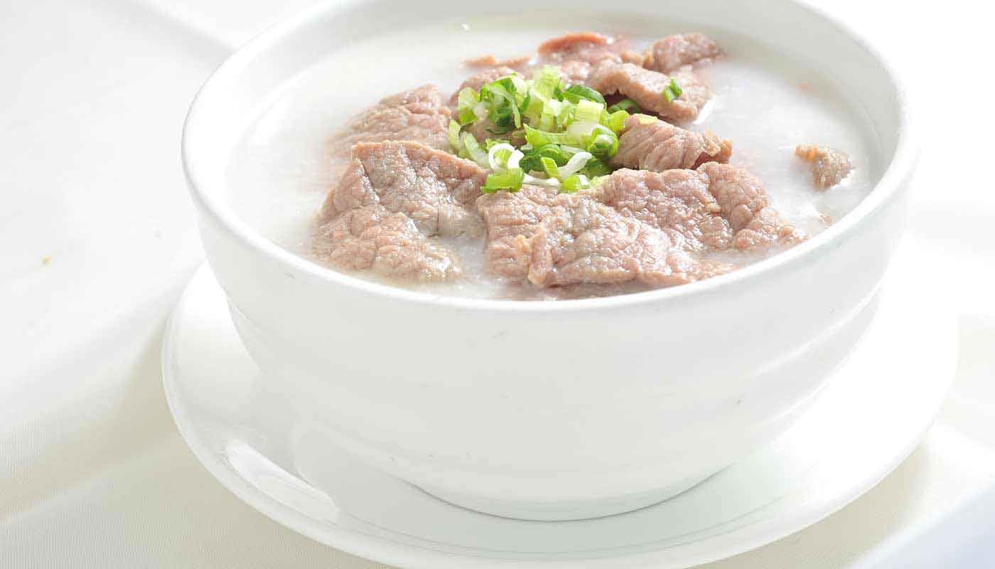 Order B7. Sliced Beef Congee (生滾牛肉粥) food online from Happy Harbor Cuisine store, Alhambra on bringmethat.com