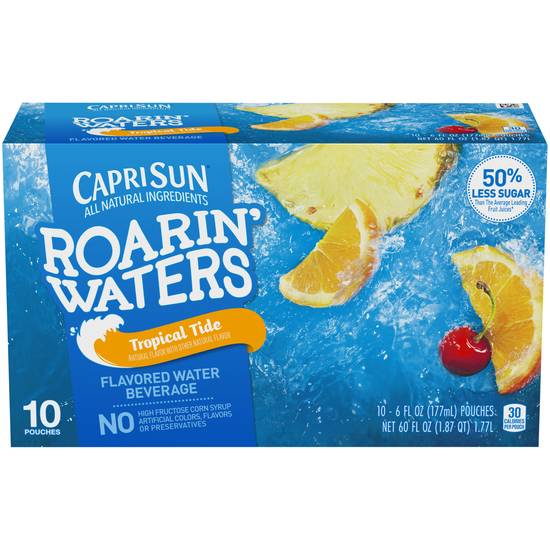Order Capri Sun Roarin' Waters Tropical Tide Naturally Flavored Water Beverage (10 ct) food online from Rite Aid store, VALLEY STREAM on bringmethat.com