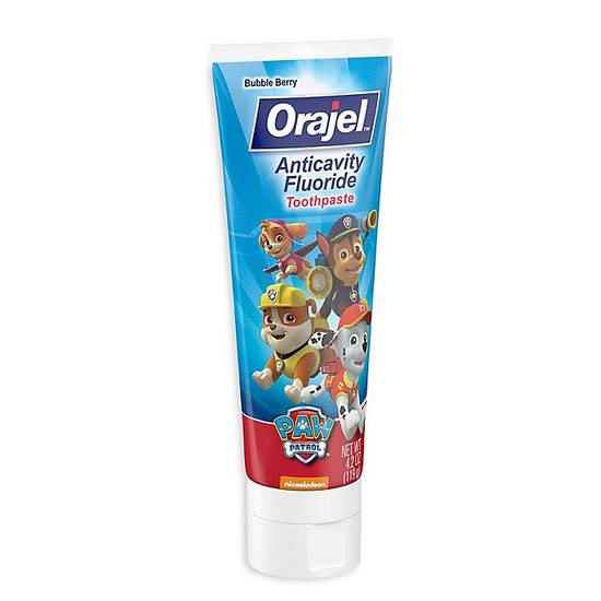 Order Orajel™ Paw Patrol™ 4.2 oz. Anticavity Fluoride Toothpaste in Bubble Berry food online from Bed Bath & Beyond store, Westminster on bringmethat.com