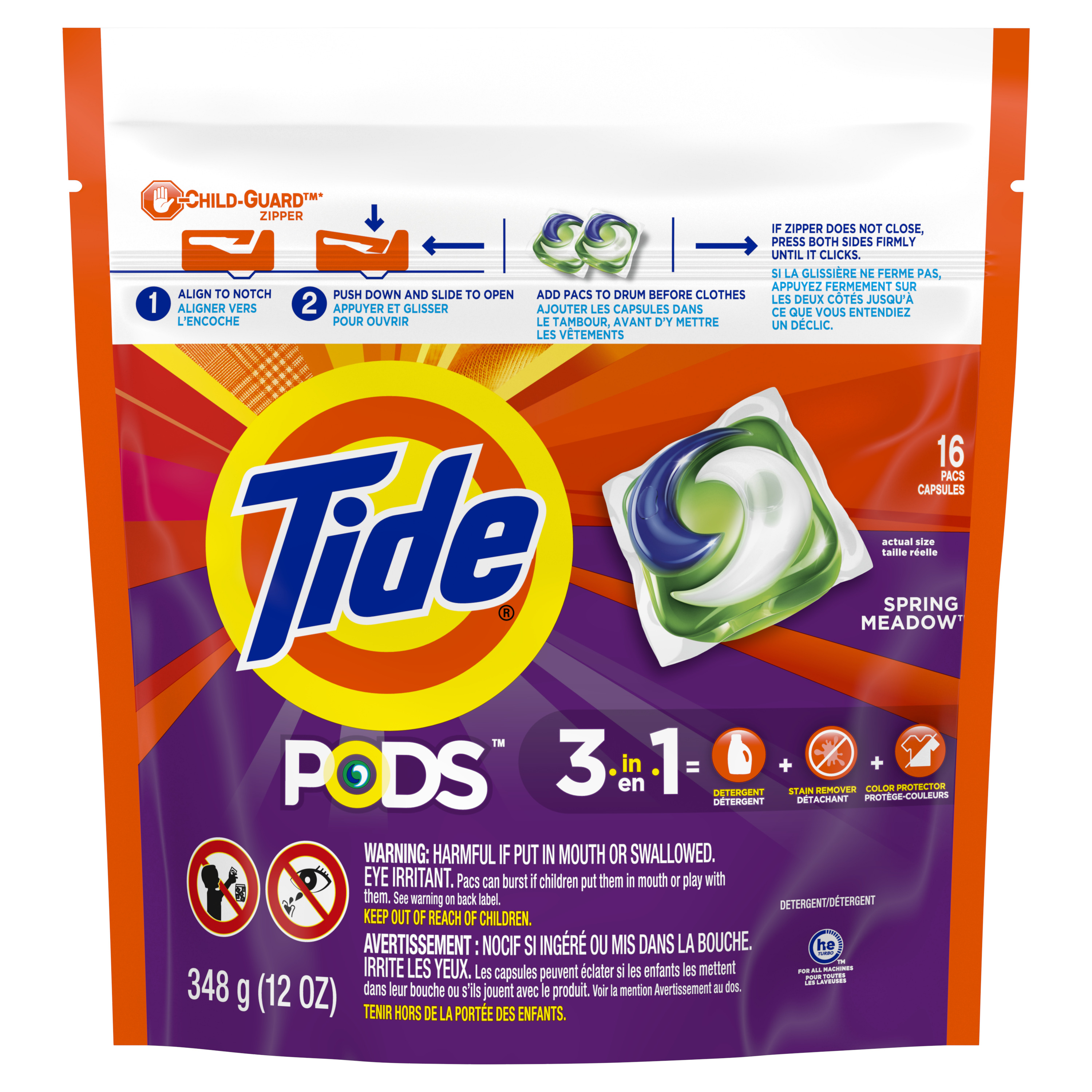 Order Tide Pods Liquid Laundry Detergent Pacs, Spring Meadow - 16 ct food online from Bartell store, Edmonds on bringmethat.com
