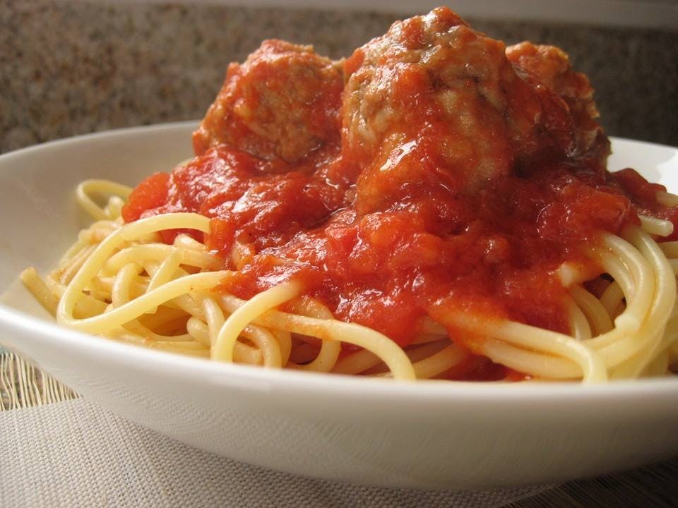 Order Spaghetti with Meatballs - Dinner food online from John Pizza store, Yonkers on bringmethat.com