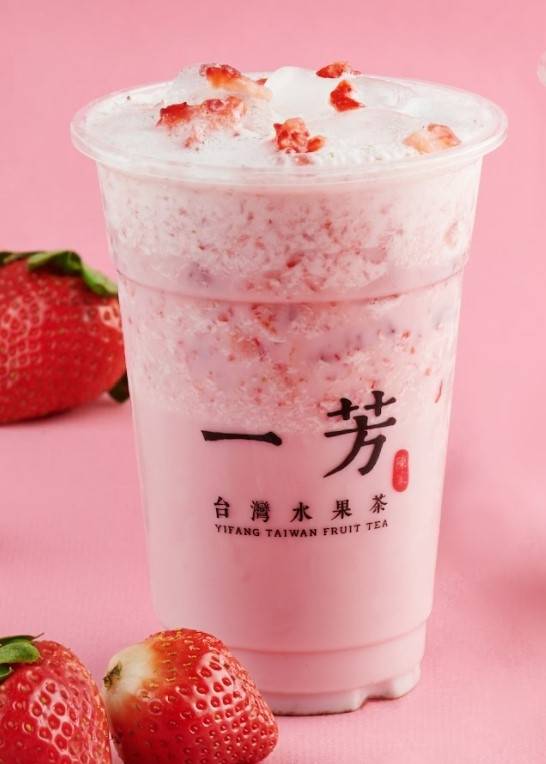 Order Strawberry Milk Frappe 草莓鮮奶 food online from Yi Fang Torrance store, Torrance on bringmethat.com