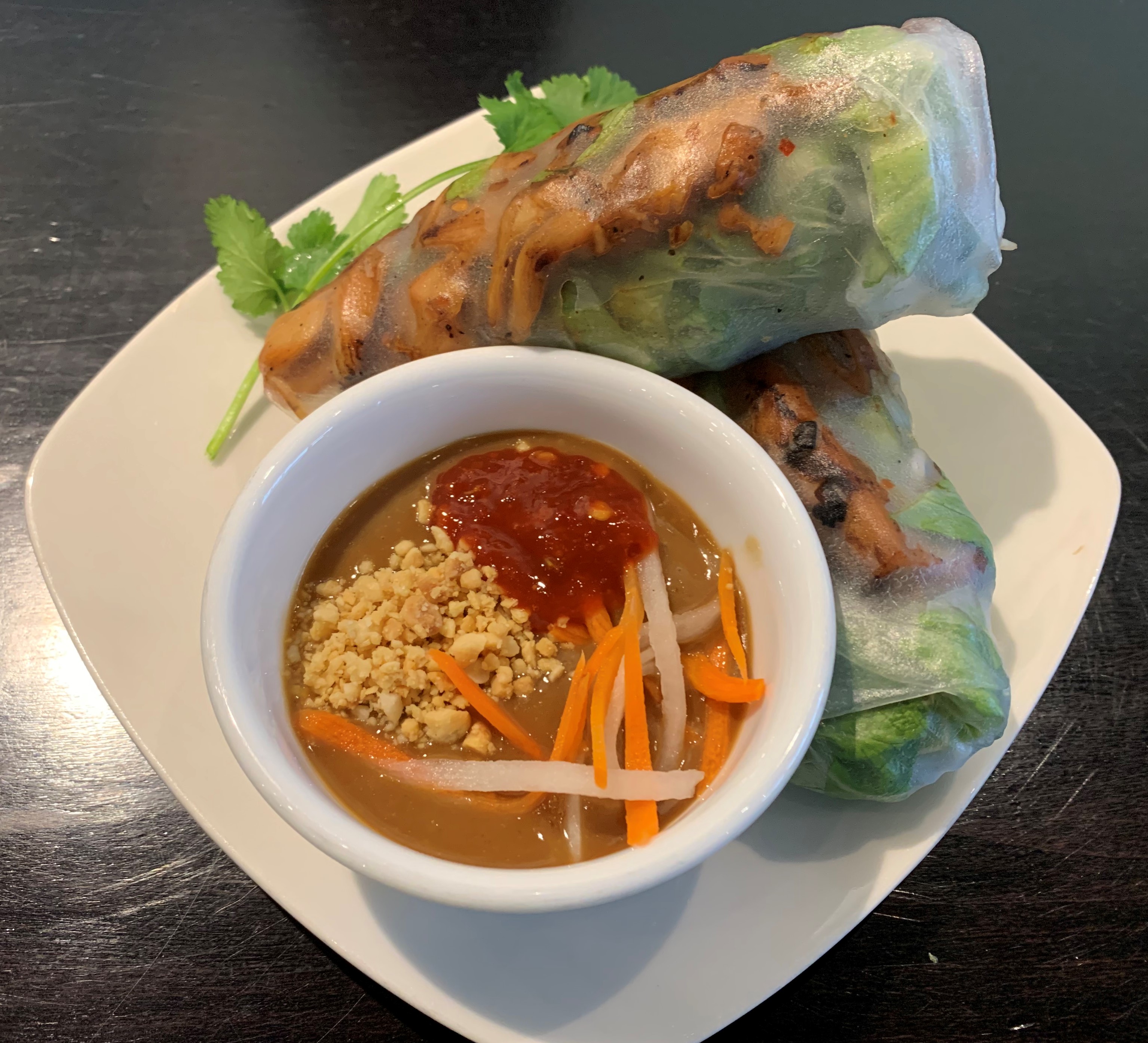 Order A5. CharBroiled Chicken Spring Rolls -Ga Nuong Cuon  food online from Pho Amour store, Fontana on bringmethat.com