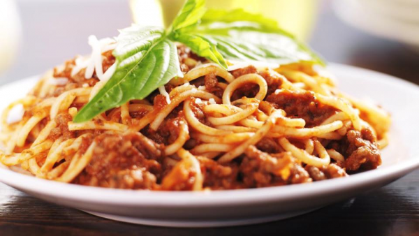 Order Spaghetti with Meat Sauce food online from Angelico Pizzeria Glover Park store, Washington on bringmethat.com