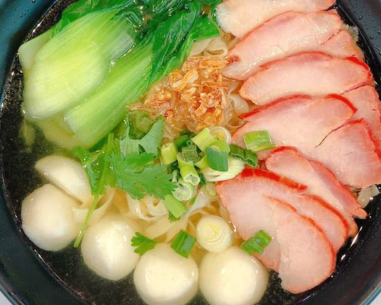 Order Bbq Pork and Fish Ball Noodle Soup food online from The Thonglor store, San Francisco on bringmethat.com